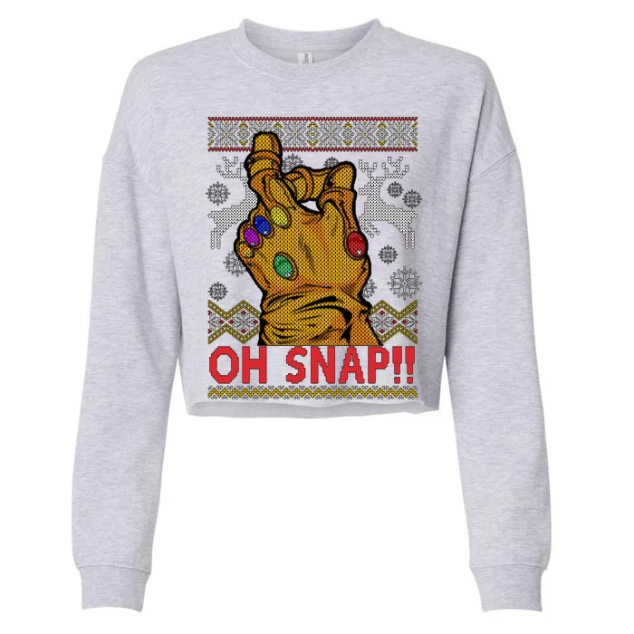 Oh Snap Ugly Christmas Sweater Design Cropped Pullover Crew