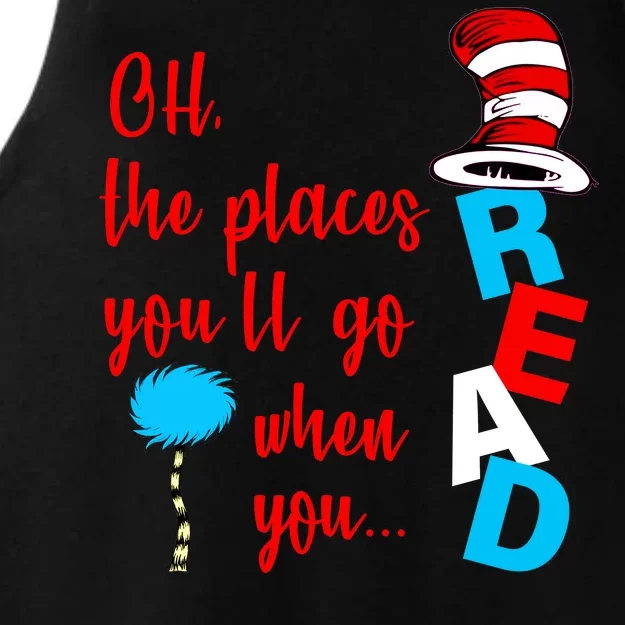 Oh The Places You'll Go When You Read Ladies Tri-Blend Wicking Tank