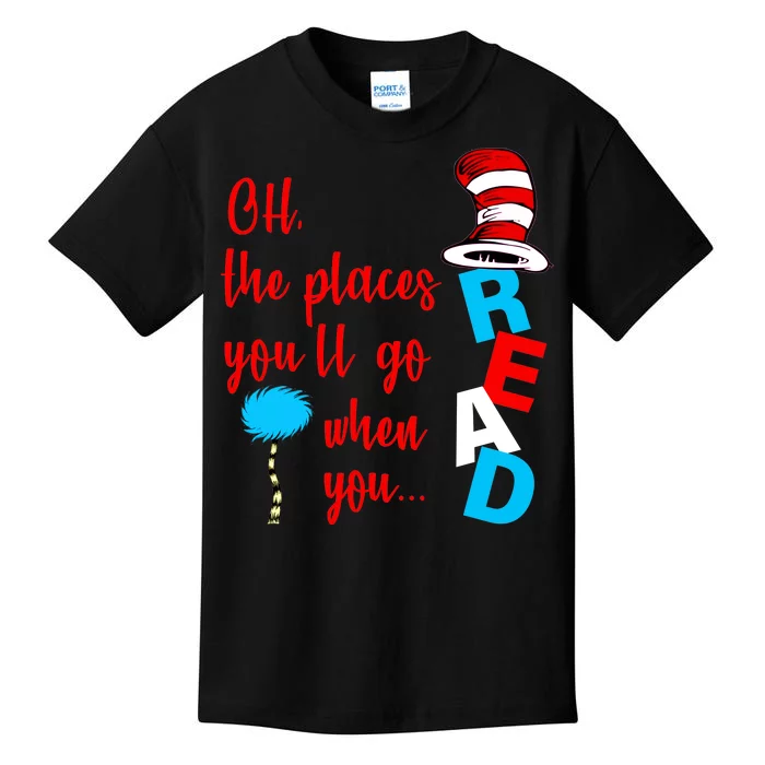 Oh The Places You'll Go When You Read Kids T-Shirt