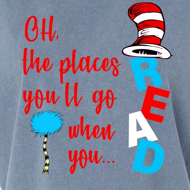 Oh The Places You'll Go When You Read Garment-Dyed Women's Muscle Tee