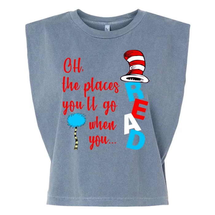 Oh The Places You'll Go When You Read Garment-Dyed Women's Muscle Tee