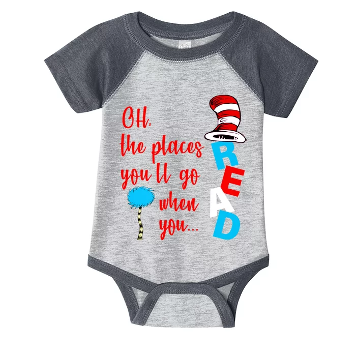 Oh The Places You'll Go When You Read Infant Baby Jersey Bodysuit