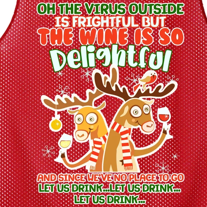 Oh The Virus Outside Is Frightful Wine Is So Delightful Let Us Drink Mesh Reversible Basketball Jersey Tank