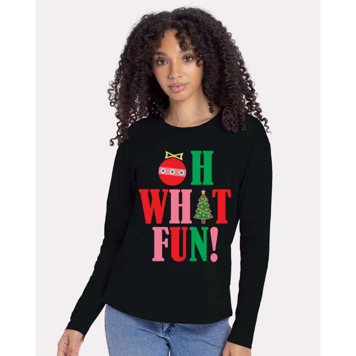 Oh What Fun Christmas Womens Cotton Relaxed Long Sleeve T-Shirt