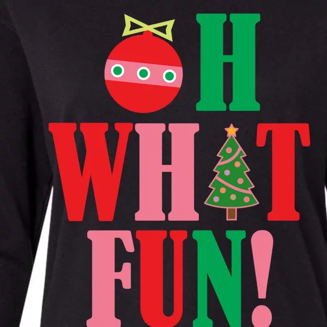 Oh What Fun Christmas Womens Cotton Relaxed Long Sleeve T-Shirt