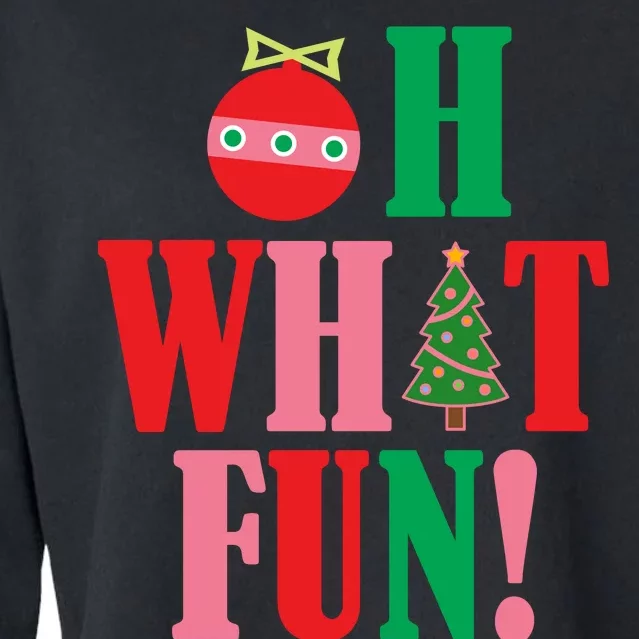 Oh What Fun Christmas Cropped Pullover Crew