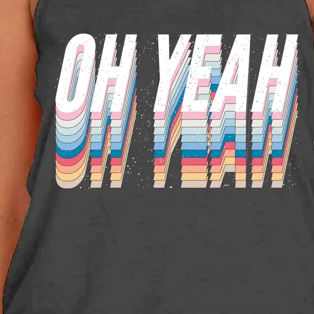 Oh Yeah! Funny Retro Women's Knotted Racerback Tank