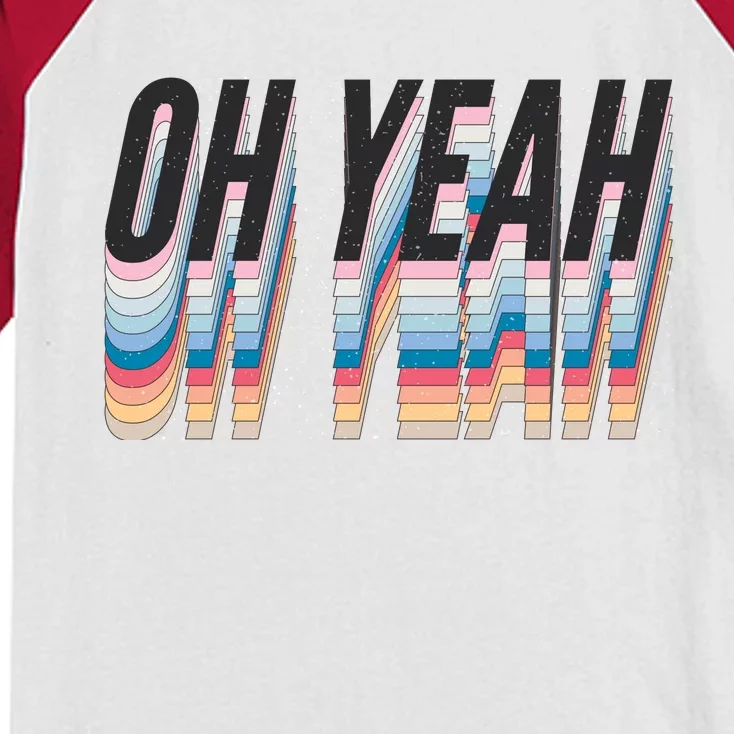 Oh Yeah! Funny Retro Kids Colorblock Raglan Jersey