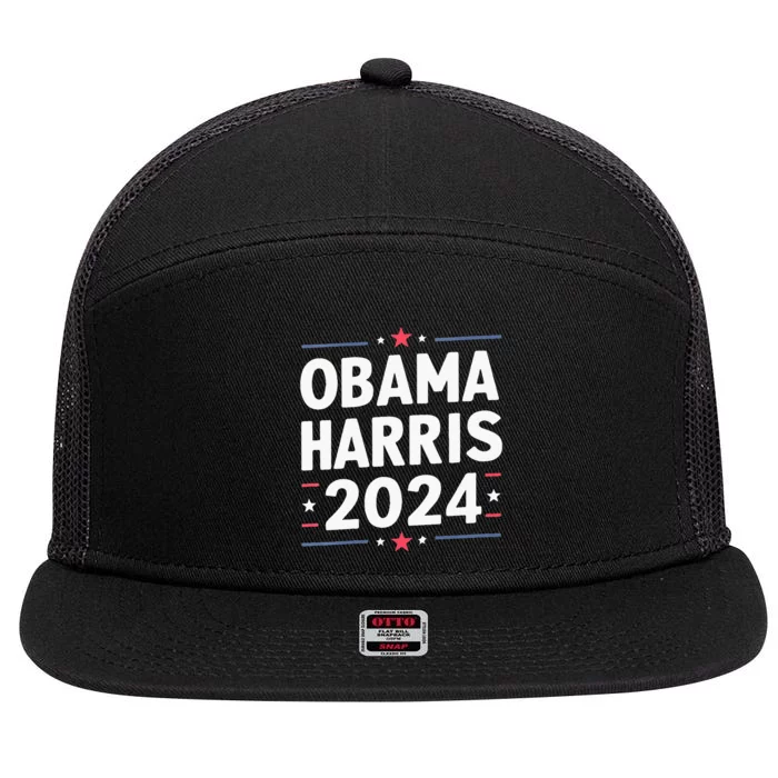 Obama Harris 2024 Democrat Us Election Michelle Kamala 7 Panel Mesh Trucker Snapback Hat