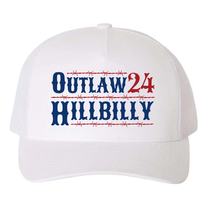 Outlaw Hillbilly 2024 Barbed Wire Western Trump Vance 2024 Yupoong Adult 5-Panel Trucker Hat