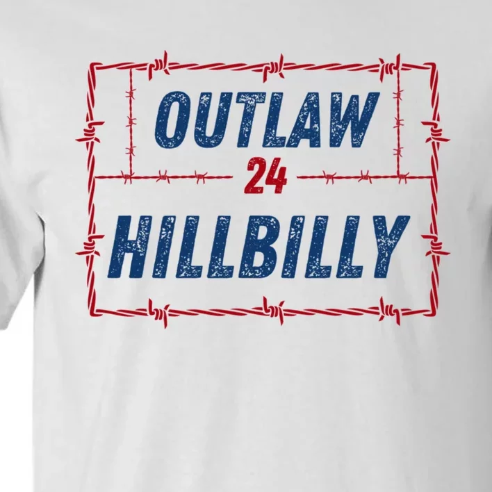 Outlaw Hillbilly 2024 Barbed Wire Western Trump Vance 2024 Tall T-Shirt