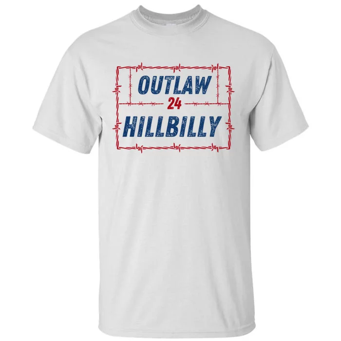 Outlaw Hillbilly 2024 Barbed Wire Western Trump Vance 2024 Tall T-Shirt