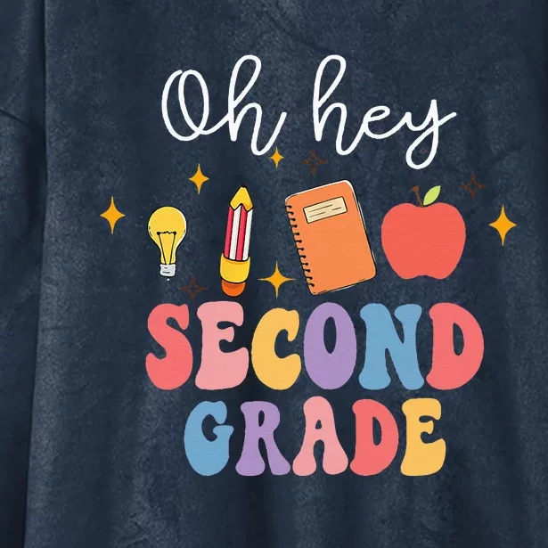 Oh Hey 2nd Second Grade Funny Back To School Hooded Wearable Blanket