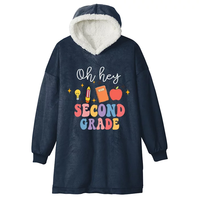 Oh Hey 2nd Second Grade Funny Back To School Hooded Wearable Blanket