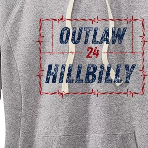 Outlaw Hillbilly 2024 Barbed Wire Western Trump Vance 2024 Women's Fleece Hoodie