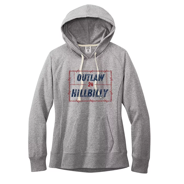 Outlaw Hillbilly 2024 Barbed Wire Western Trump Vance 2024 Women's Fleece Hoodie