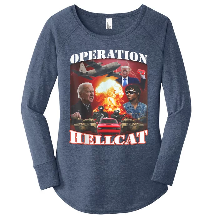 Operation Hellcat, Anti Biden Proud Ultra Maga King 2024 Women's Perfect Tri Tunic Long Sleeve Shirt