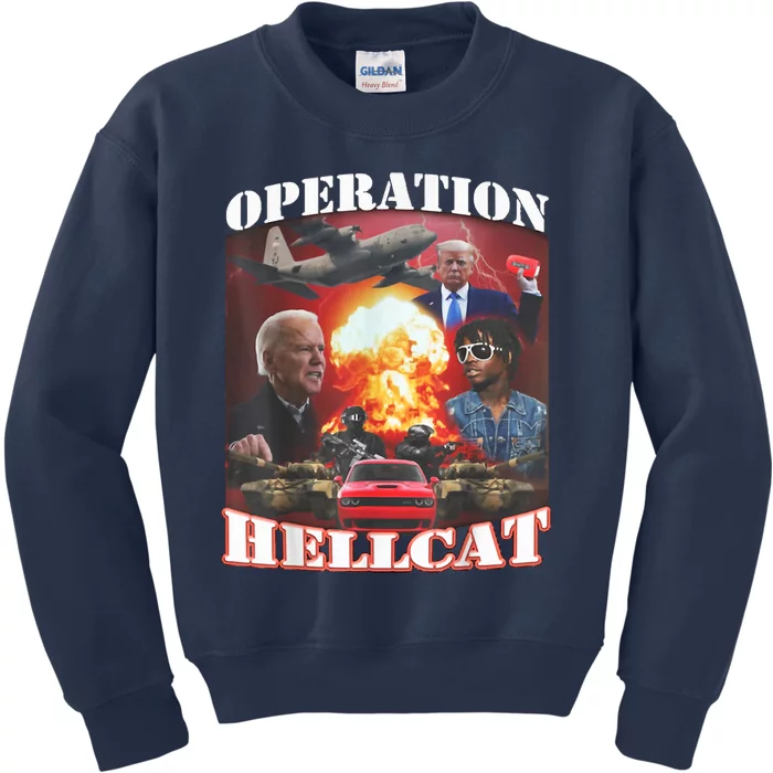 Operation Hellcat, Anti Biden Proud Ultra Maga King 2024 Kids Sweatshirt