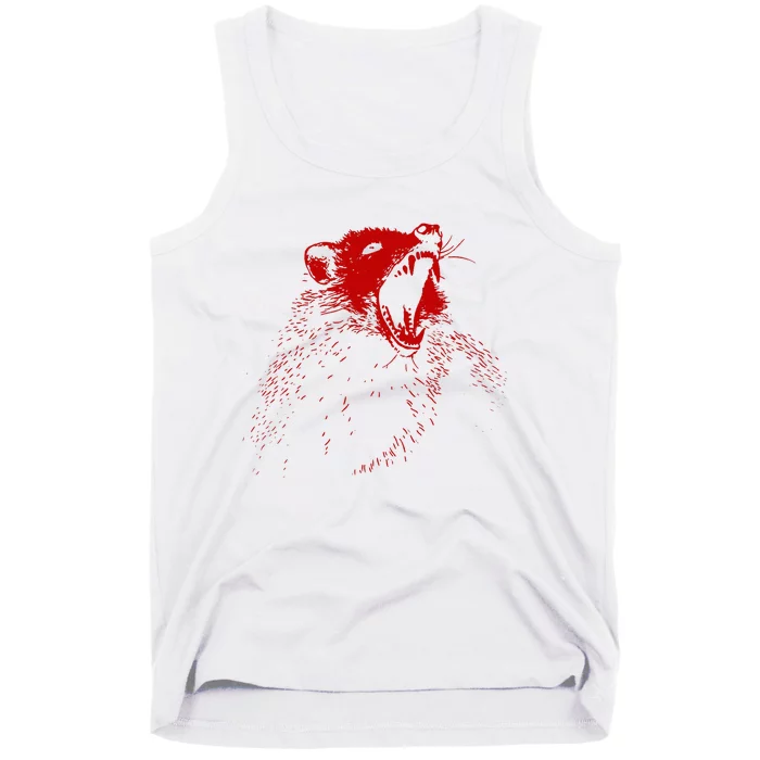 Opossum Hissing Black & Red Angry Possum Tank Top