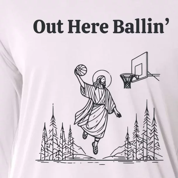 Out Here Ballin Jesus Cooling Performance Long Sleeve Crew