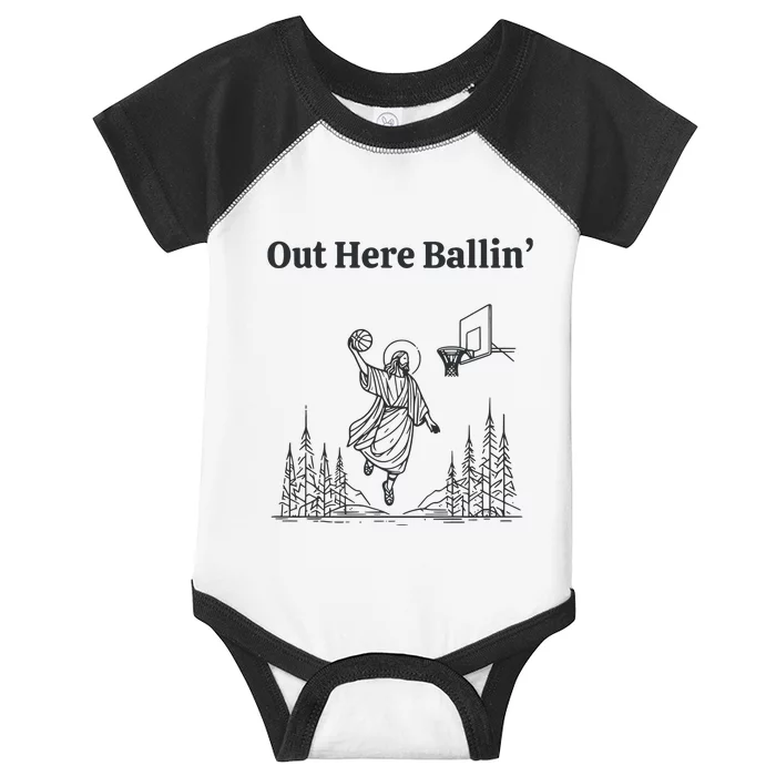 Out Here Ballin Jesus Infant Baby Jersey Bodysuit