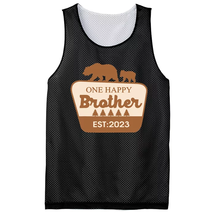 One Happy Brother Happy Camper Matching Family Birthday Mesh Reversible Basketball Jersey Tank