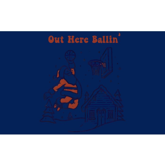 Out Here Ballin Funny Christmas Santa Claus Playing Basketball Bumper Sticker