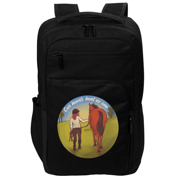 Our Heats Beat As One Horse Lover Impact Tech Backpack