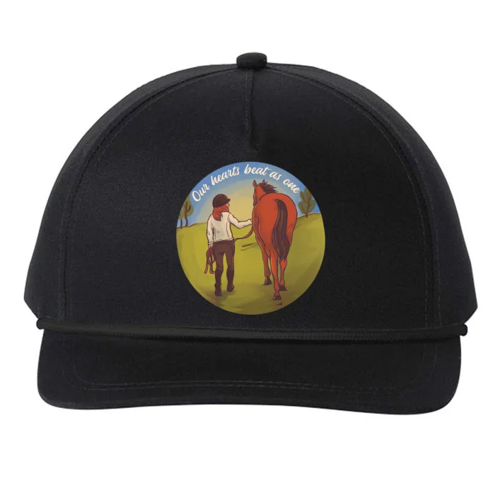 Our Heats Beat As One Horse Lover Snapback Five-Panel Rope Hat