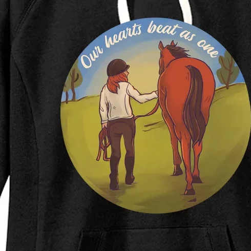 Our Heats Beat As One Horse Lover Women's Fleece Hoodie