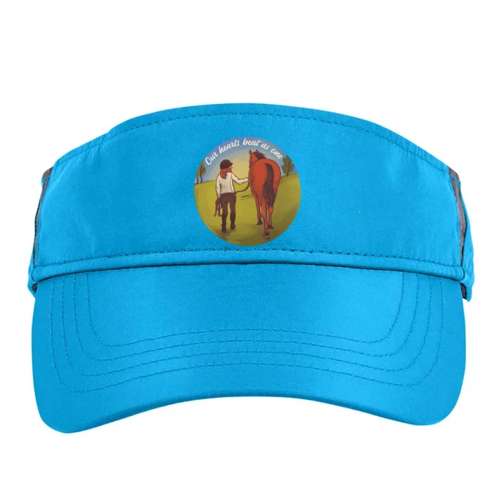 Our Heats Beat As One Horse Lover Adult Drive Performance Visor