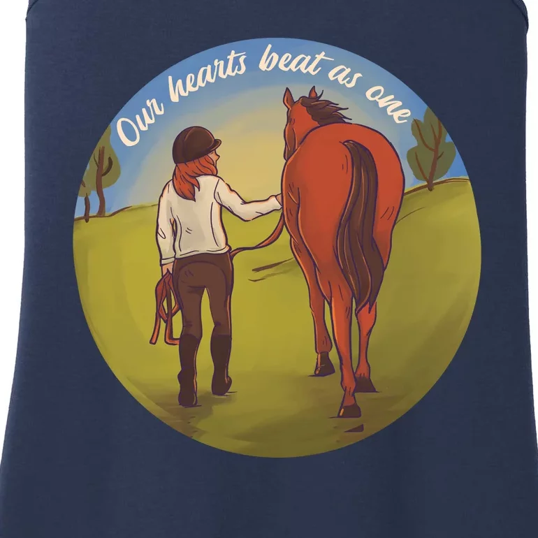 Our Heats Beat As One Horse Lover Ladies Essential Tank