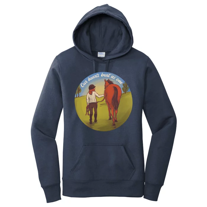 Our Heats Beat As One Horse Lover Women's Pullover Hoodie