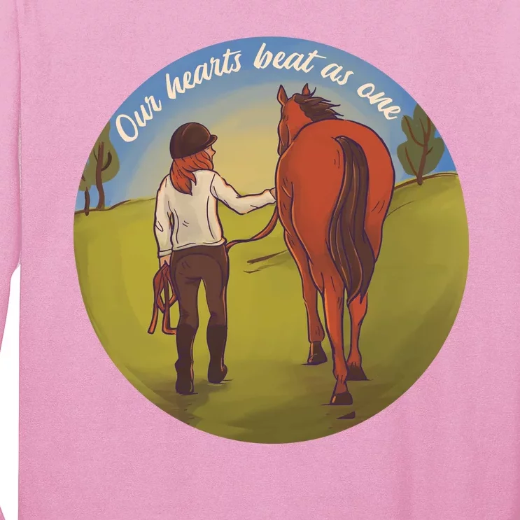 Our Heats Beat As One Horse Lover Long Sleeve Shirt