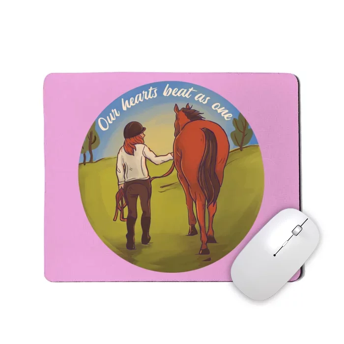 Our Heats Beat As One Horse Lover Mousepad