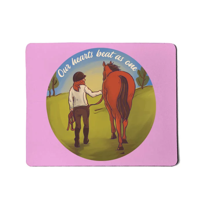 Our Heats Beat As One Horse Lover Mousepad