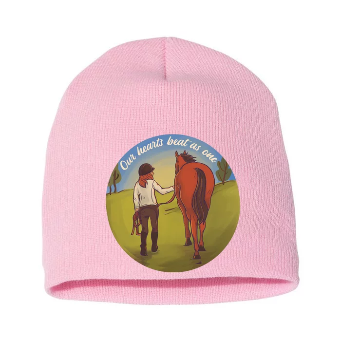 Our Heats Beat As One Horse Lover Short Acrylic Beanie