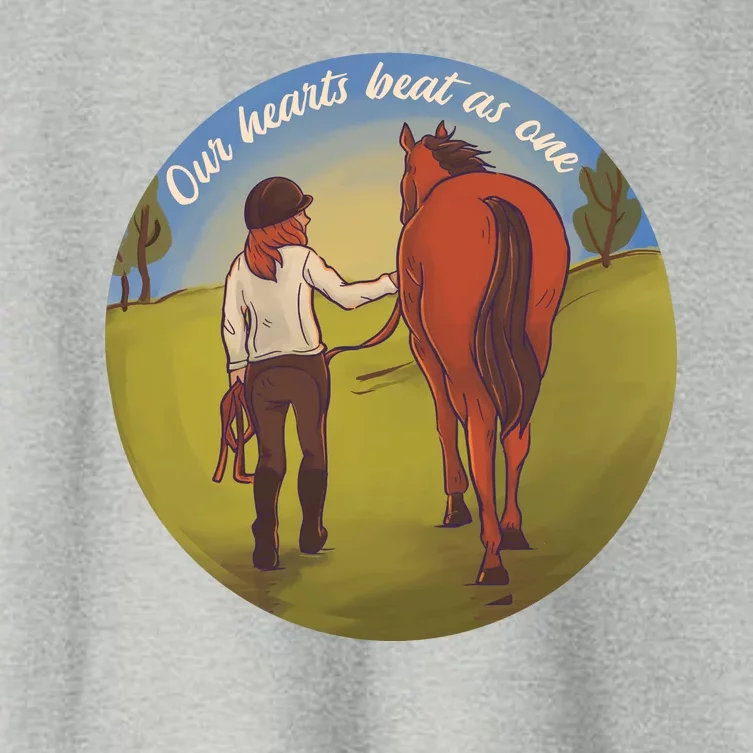 Our Heats Beat As One Horse Lover Women's Crop Top Tee