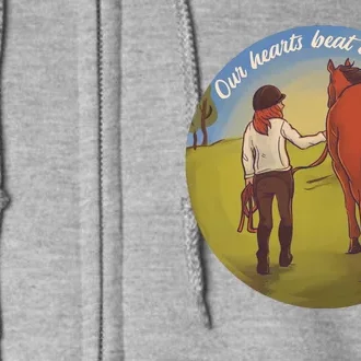 Our Heats Beat As One Horse Lover Full Zip Hoodie