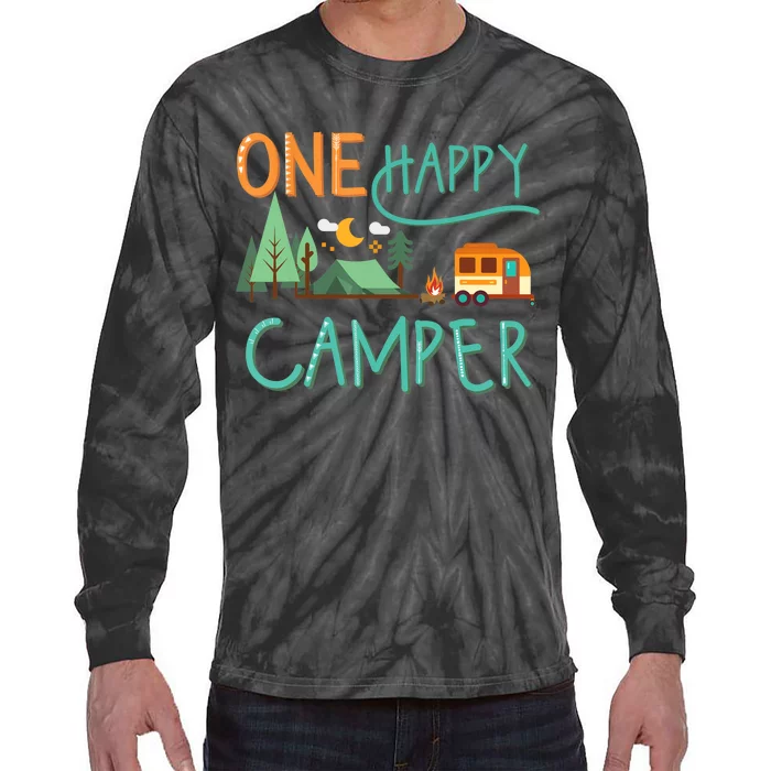 one happy camper first birthday design, Camping Matching Tie-Dye Long Sleeve Shirt