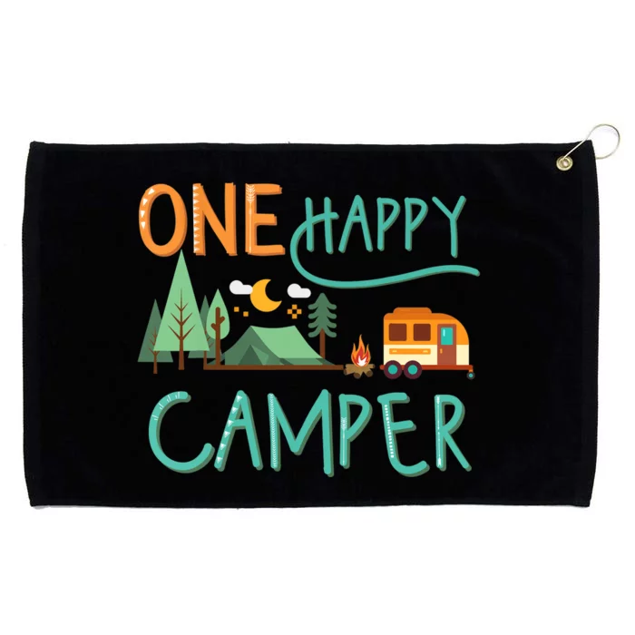 one happy camper first birthday design, Camping Matching Grommeted Golf Towel