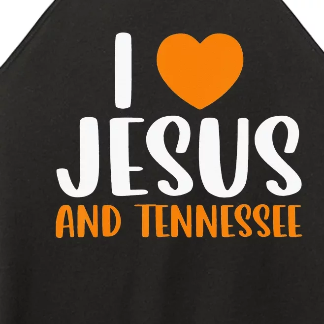 Orange Heart Cute I Love Jesus and Tennessee Women’s Perfect Tri Rocker Tank