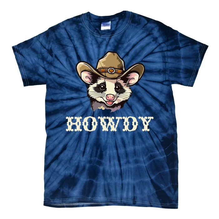 Opossum Howdy Cowboy Possum Lover Tie-Dye T-Shirt