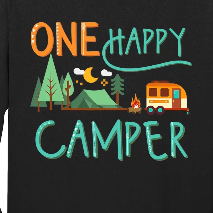 One Happy Camper First Birthday Camping Matching Long Sleeve Shirt