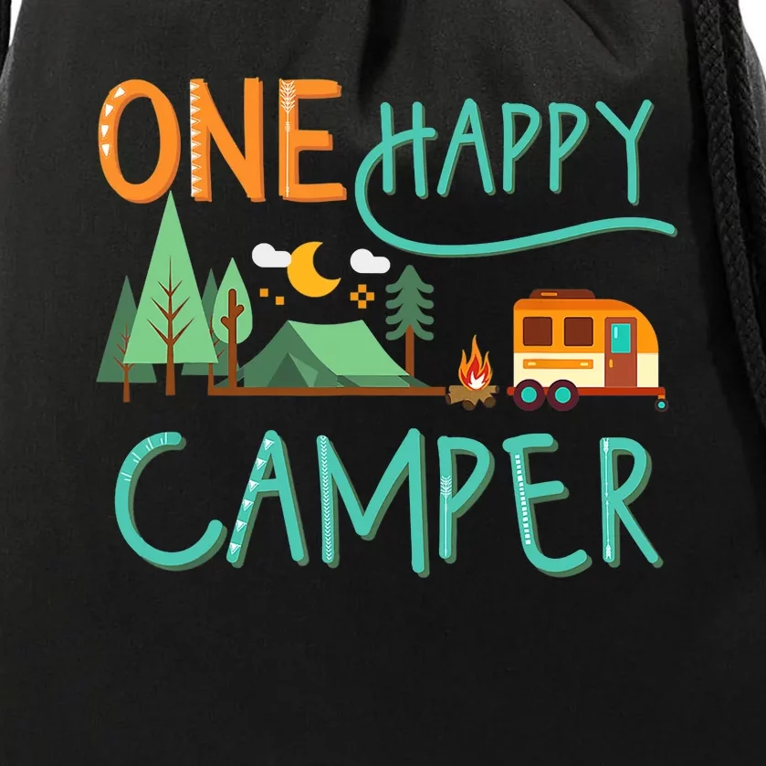 One Happy Camper First Birthday Camping Matching Drawstring Bag