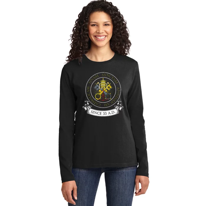 One Holy Catholic & Apostolic Church Catholic Latin Ladies Long Sleeve Shirt