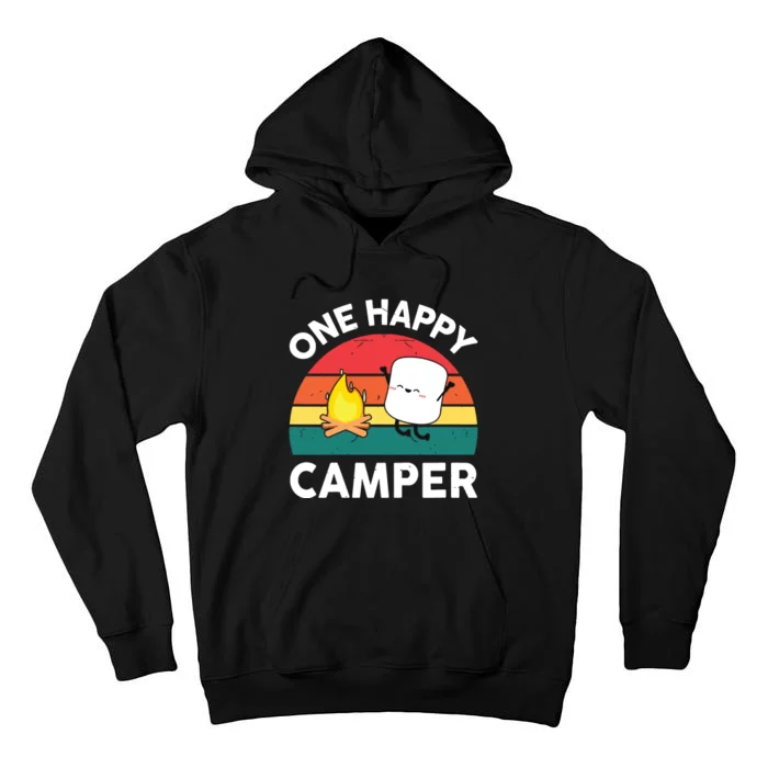 One Happy Camper Baby Girl Cute Marshmallow Camping Tall Hoodie