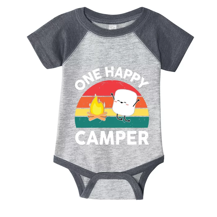 One Happy Camper Baby Girl Cute Marshmallow Camping Infant Baby Jersey Bodysuit