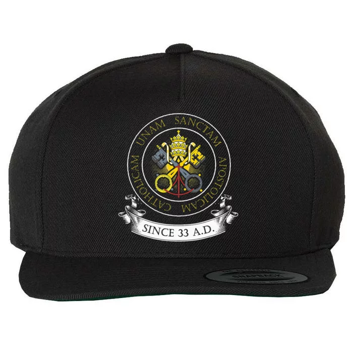 One Holy Catholic & Apostolic Church Catholic Latin Wool Snapback Cap