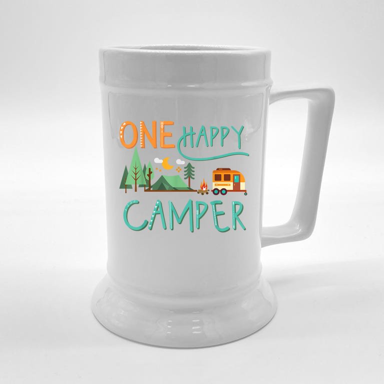 One Happy Camper First Birthday Gift Camping Matching Gift Beer Stein